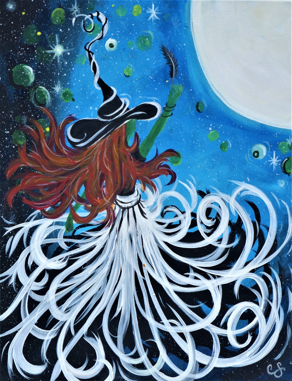 Halloween Paint Kit - Rhiannon's Mystical Flight Acrylic Painting Kit & Video Lesson, Paint Party, DIY Halloween Craft, Beginner Painting, Paint At Home